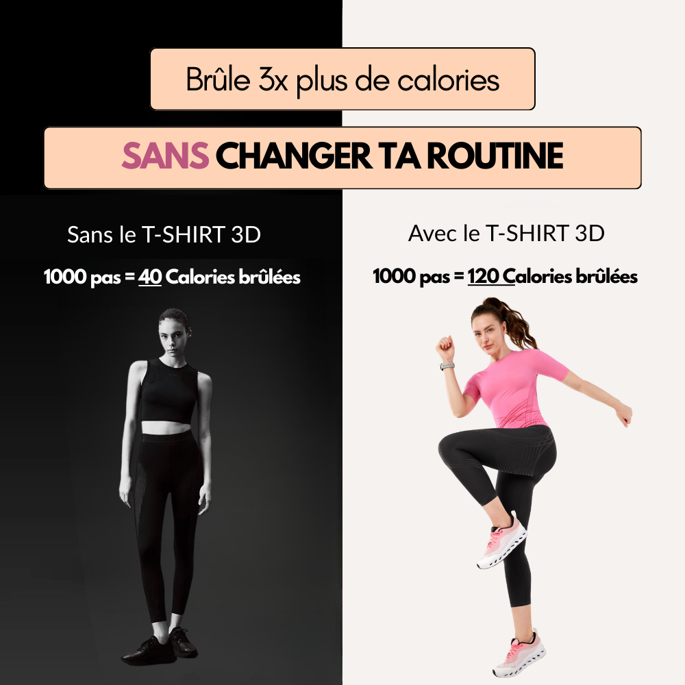 T-shirt 3D - brûle graisse et sculpte silhouette