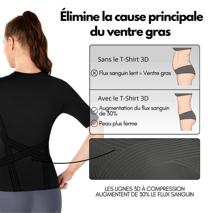 T-shirt 3D - brûle graisse et sculpte silhouette